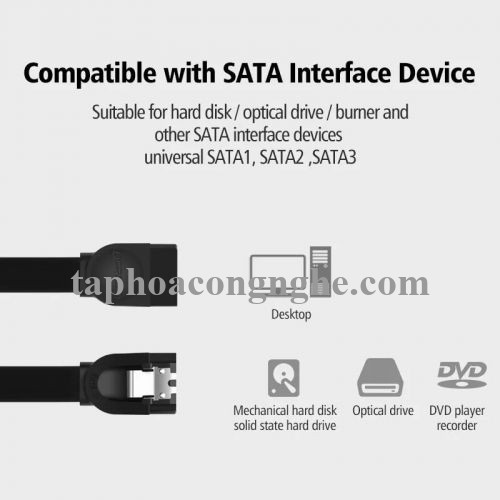 Ugreen 30796 0.5M màu Đen Cáp truyền dữ liệu SATA 3.0 cao cấp US217 30030796